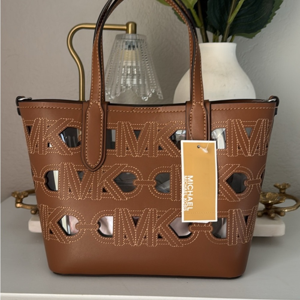 Michael Kors Tan Cutout Tote Bag